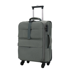 Valise de cabine 20 pouces en tissu Oxford avec fermeture éclair, roulettes universelles, motif géométrique, bagage à roulettes pour adulte, valise de voyage à roulettes - Product Image 4