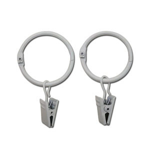 Anneaux de rideau avec clips 32MM 38MM 50MM, anneaux ouverts, style simple, installation facile pour rideaux et rideaux de douche - Product Image 1