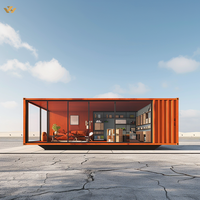 Maison modulaire de luxe préfabriquée à deux étages en conteneur 20 pieds 40 pieds personnalisable murs de verre de couleur personnalisée pour bureaux hôtels