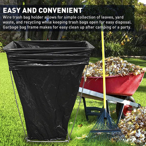 Supporto Pieghevole in <span class=keywords><strong>Metallo</strong></span> per Sacchi della Spazzatura, Telaio Portatile per Sacchi della Spazzatura da Esterno - Product Image 2
