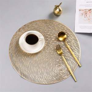 K1405 Placemats Restaurant <b>Round</b> PVC Hollow Meal Pads Anti-hot Dining <b>Table</b> <b>Mats</b> Set PVC Tablemat - Product Image 1