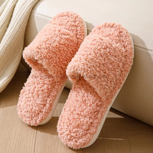 Las Pantuflas Planas con Suela de PVC Más Populares para Mujer, Pantuflas con Parte Superior de Felpa, Nuevos Estilos con la Mejor Calidad de Fábrica - Product Image 4
