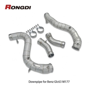 Collecteur d'échappement haute performance en acier inoxydable 304 avec bouclier thermique pour Mercedes-Benz GLC63 M177 4.0L V8 2018+ - Product Image 1