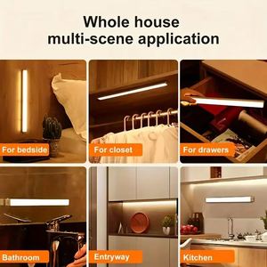USB Type C Rechargeable Motion Sensor LED Bar Light Induction Night Light Portable pour Cuisine Chevet Armoire Placard Allée - Product Image 3
