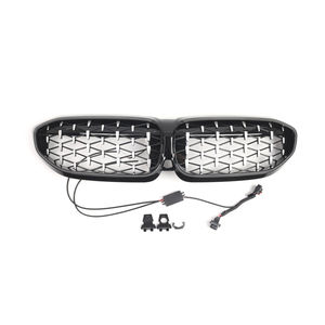 Parachoques delantero riñón brillo negro/cromo negro diamante rejilla con luz LED para BMW <span class=keywords><strong>3</strong></span> Series G20 18-22 51138072085 51138072086 - Product Image 4