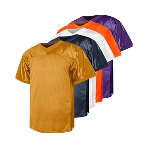 Custom High Quality Mesh American Football Jersey Wholesale Blank Sport Soccer T-Shirt <b>Heat</b>-Transfer Printed Short Premium - Product Image 1