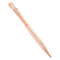 Stylo en métal orné de cristaux, clip de stylo fleuri coloré, stylo à bille diamanté, publicitaire, pour mariage, cadeau, stylo en strass
