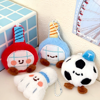 Nouvel Arrivage : Pendentif Porte-clés Léger en Peluche, Motif Raquette de Tennis, Badminton, Tennis de Table, Design Cartoon Jelly Cates, Jouet Mignon