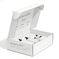 Boîtes cadeaux en papier ondulé blanc pour l'expédition de produits de beauté, avec logo personnalisé imprimé, emballage pour soins de la peau, avec insert en papier multi-fentes