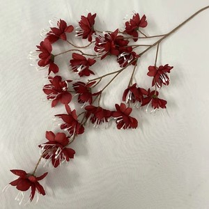 ดอกไม้ประดิษฐ์หลากชนิด LO-664 ขายส่ง ดอกไม้สีแดงเบอ<span class=keywords><strong>ร</strong></span>์กันดีเสมือนจริง ทำจากผ้าไหม สำหรับตกแต่งงานแต่งงานและงานปา<span class=keywords><strong>ร</strong></span>์ตี้ - Product Image 4