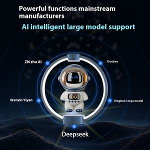 นาฬิกาปลุก LED Maglev รูปทรงบาร์บาร์ในบ้านสมัยใหม่ พร้อมลำโพงนักบินอวกาศสุดสร้างสรรค์ โคมไฟตั้งโต๊ะ สำหรับนักเรียน มาตรฐาน IP44 - Product Image 2