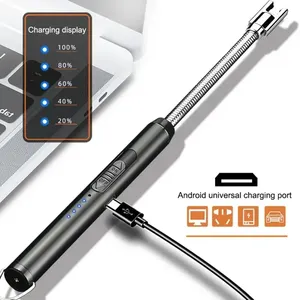 Briquet de cuisine d'extérieur rechargeable par USB, briquet <span class=keywords><strong>électronique</strong></span> portable, verrouillage de sécurité, écologique pour les bougies, les cuisinières <span class=keywords><strong>à</strong></span> gaz (sans gaz ni huile) - Product Image 6