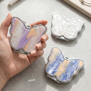 Butterfly Compact Makeup <b>Mirror</b> Double-Sided Folding Pocket <b>Mirror</b> Metal Frame Eco-Friendly Acrylic <b>Panel</b> 95% - Product Image 5