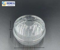 Boîte d'emballage alimentaire jetable en plastique PET transparent pour pâtisseries, pains, Xiaolongbao, gâteaux, desserts à emporter, avec logo personnalisé, vente en gros