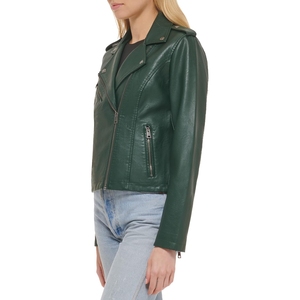 Veste de moto en cuir d'agneau 100% véritable pour femmes, veste de motard avec poches zippées, qualité supérieure - Product Image 1