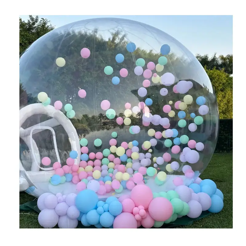 Maison de fête pour enfants Igloo géant en cristal gonflable clair Ballons dôme Tente à bulles Maison à bulles gonflable transparente