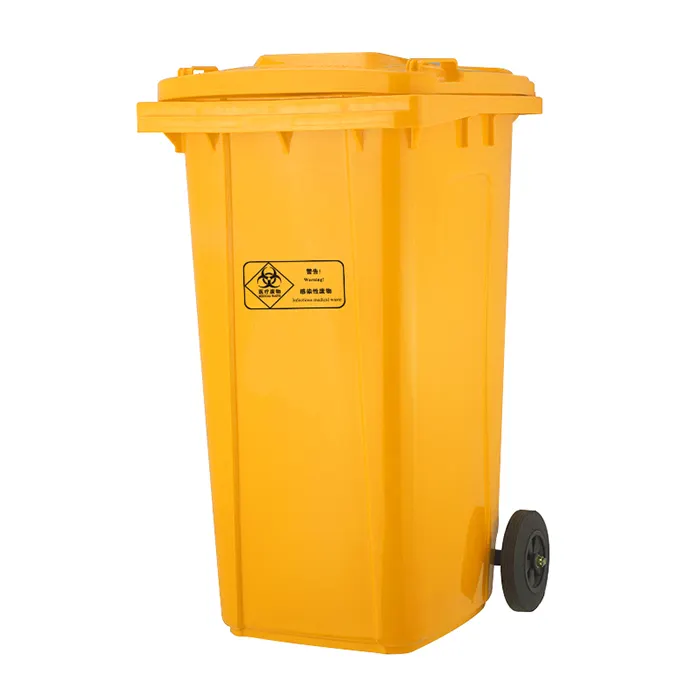 240L Liter Outdoor Industrial Plastic Mobile Plastic Waste 2 Wheeled Waste Container Classified Rubbish Bin