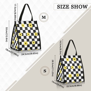 Lot de 6 sacs isothermes réutilisables Aloha, design floral hawaïen personnalisé, 20L, pour l'école, le bureau, les pique-niques en plein air - Product Image 3