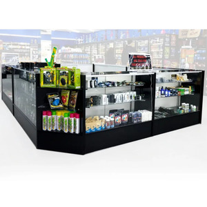 Vente au détail personnalisée Mdf 4 pieds <span class=keywords><strong>noir</strong></span> en <span class=keywords><strong>bois</strong></span> pleine vision magasin de fumée <span class=keywords><strong>vitrine</strong></span> <span class=keywords><strong>vitrine</strong></span> en verre avec lumière - Product Image 6