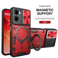 Coque de protection antichoc Lichicase avec anneau métallique et béquille coulissante pour caméra pour Redmi 17C K100 Pro Max
