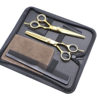 Ensemble de ciseaux de coupe et d'éclaircissage BEAUTY TEC, professionnel, meilleur rapport qualité-prix, ciseaux dorés, kit de ciseaux de barbier