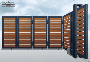 Tùy chỉnh phong cách hiện đại thông minh nhôm trượt hàng rào cổng tự động ngoài trời turing cổng - Product Image 4