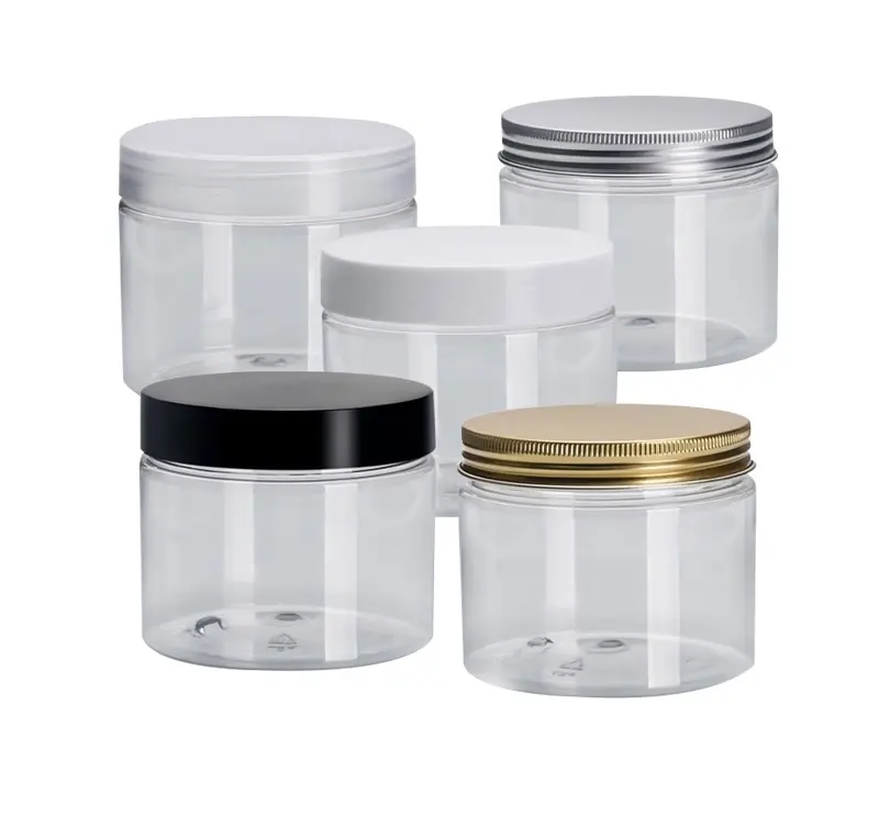 200ml 200g Round Shape Clear Plastic jars for body cream Bath Salt Personal Care Cosmetic Ice Cream Food Storage Container