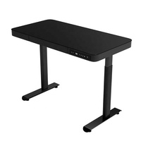 Table d'ordinateur moderne sur pied avec tiroir, fonction de levage électrique, verre trempé intelligent pour usage domestique