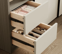 Lemari Pakaian Minimalis Modern Tahan Lama Ramah Lingkungan dari MDF dengan Pintu Geser Kapasitas Besar untuk Apartemen Kamar Tidur Kantor Rumah