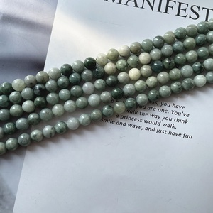 Natural Burma <strong>Jade</strong> Beads Emerald Smooth <strong>Stone</strong> Round Gemstone Loose Beads for Jewelry Making Craft - Product Image 4