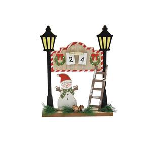 Calendrier de l'Avent en bois avec lampadaires, 19 x 4,5 x 24 cm - Product Image 1