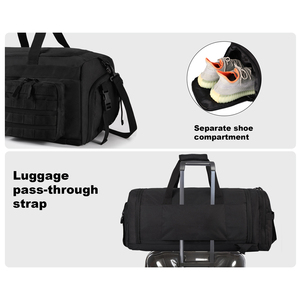 Borsa da Viaggio Sportiva Impermeabile Trailpop 50L con Logo Personalizzato, Borsone Nero da Palestra per Uomo - Product Image 6