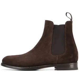 Stivaletti alla caviglia Casual intelligenti in pelle scamosciata Unisex per piedi larghi stivali Chelsea classici donna taglie forti - Product Image 1