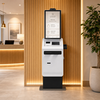 Terminal de Check-in Hôtelier Tout-en-un avec Lecteur de Passeport, Recyclateur de Billets, Distributeur de Cartes RFID et Impression de Reçus