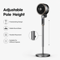 Ventilateur mural oscillant 3D pliable avec télécommande numérique et application, classe A+++, faible consommation d'énergie, faible niveau sonore 29 dB