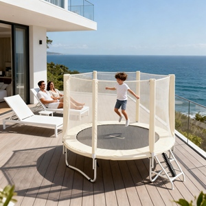 Trampoline rond durable avec enceinte pour usage commercial dans les parcs de vacances, les sites de camping et les stations balnéaires - Product Image 3