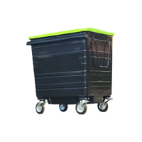 Grande poubelle de stockage de déchets de 1100l, conteneur de déchets multifonctionnel carré de grande capacité