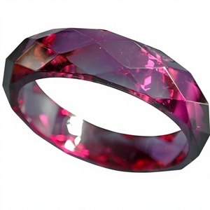 Brazalete de Jade Geométrico Vintage 2026, Brazalete de Resina Acrílica Morado Oscuro, Amuleto de Ángel de la Suerte para Mujer, Joyería Nueva para Manualidades - Product Image 5