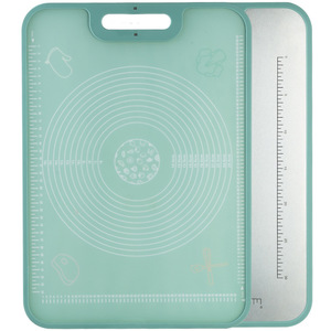 Planche à découper en acier inoxydable double face avec échelle graduée pour pétrir et couper les légumes, rectangulaire, passe au lave-vaisselle - Product Image 1