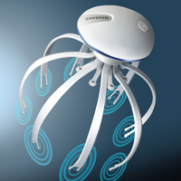 Masseur de tête électrique à 8 tentacules de pieuvre, outils de massage du cuir chevel, 3 modes, technologie TMS, batterie 500 mAh, vibration, soulagement du stress