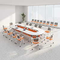 Table de formation mobile pliable à pieds métalliques avec roulettes pour salles de conférence et usage quotidien – Vente directe usine