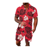 Conjunto de Pantalones Cortos Deportivos de Verano para Hombre, Estilo Casual, de 2 Piezas, de Algodón y Terciopelo, Multicolor, con Estampado y Bordado