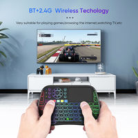 Miniteclado M9 retroiluminado de 7 colores, periférico recargable, 2,4G, inalámbrico, Air Mouse, Qwerty, Touchpad, portátil, mando a distancia inteligente para TV Box