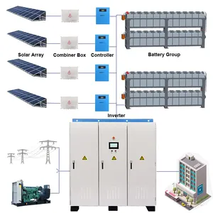200KW kapalı ızgara hibrid güneş enerjisi sistemleri 300KW endüstriyel güneş santral 400kw güneş enerjisi sistemleri
