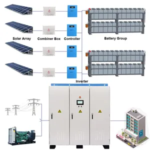 Tanaman tenaga surya, 200KW off grid hybrid sistem energi surya 300KW industri tenaga surya 400kw sistem kekuatan surya