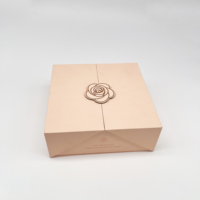 XJT Großhandel Pappe Pink Double Open Door Luxus benutzer definierte geprägte Muster Rose Parfüm Boxen mit Magnet verschluss