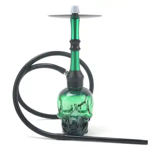 사용자 정의 해골 물 담뱃대 세트 알루미늄 합금 물 담뱃대 Shisha Chicha 3 색 완성