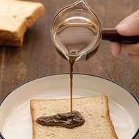 Taza Medidora de Vidrio Borosilicato Transparente de Alta Gama, Ecológica, Resistente al Calor, con Escala Graduada, para Leche, Salsas, Jarabes, Vinagre y Madera