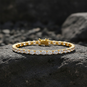 Women's 925 Sterling Silver Tennis <b>Bracelet</b> With Round Moissanite Stones Channel Setting Classic Everyday Wear Jewelry - Product Image 5