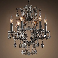 Lustre Vintage en Cristal, éclairage de décoration de maison, Rococo, fumée de fer, lustre rond en Cristal, lustre Antique de 28 pouces CZ2519B/12